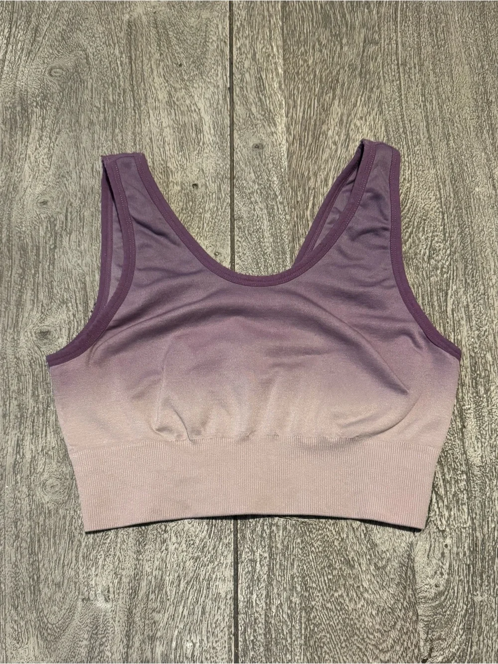 Ombre Purple-to-Lavender Seamless Sports Bra